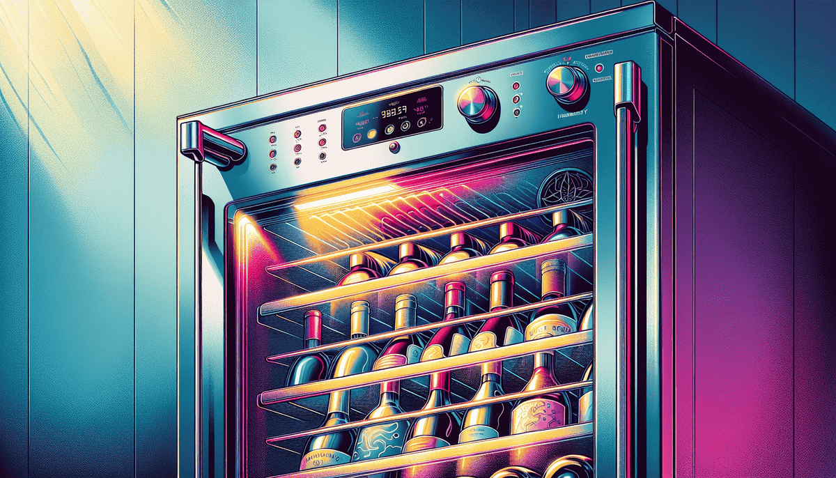 Illustration of key features in a wine cooler with the theme "best wine cooler in 2024"