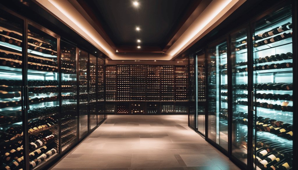 Large walk in Wine Cellar with glass walls for display purpose 
