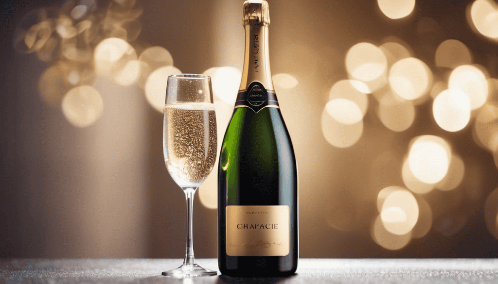 Champagne type of wine bottle