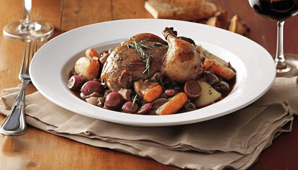 Coq au Vin made with Pinot Noir