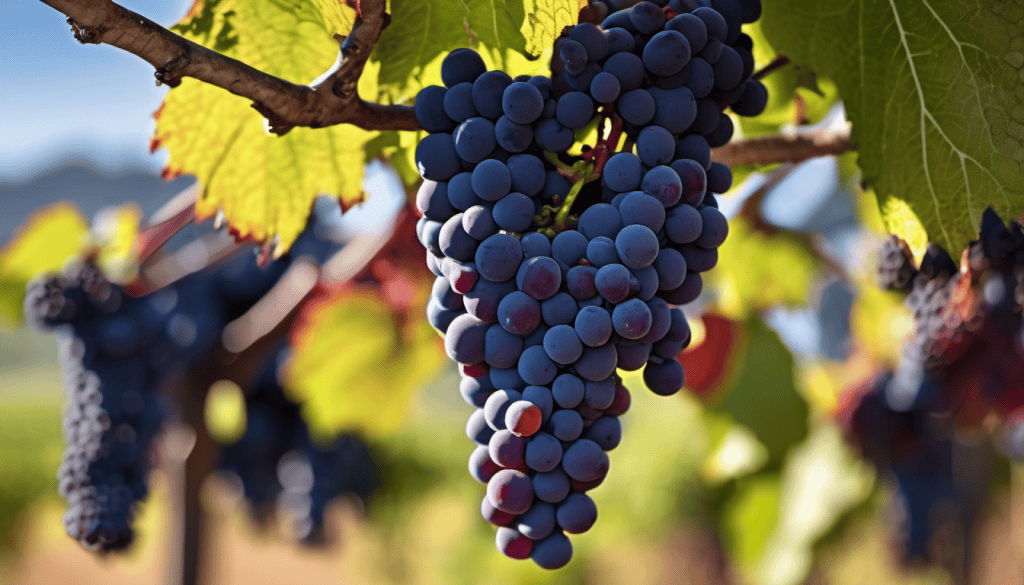 Pinot Noir Grapes in a Vineyard