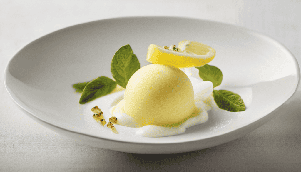 Lemon and white wine sorbet