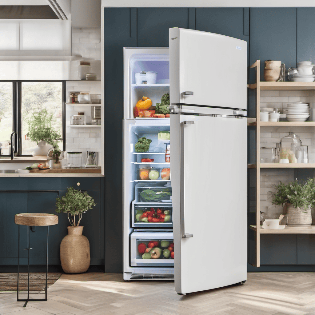 normal fridge in kitchen