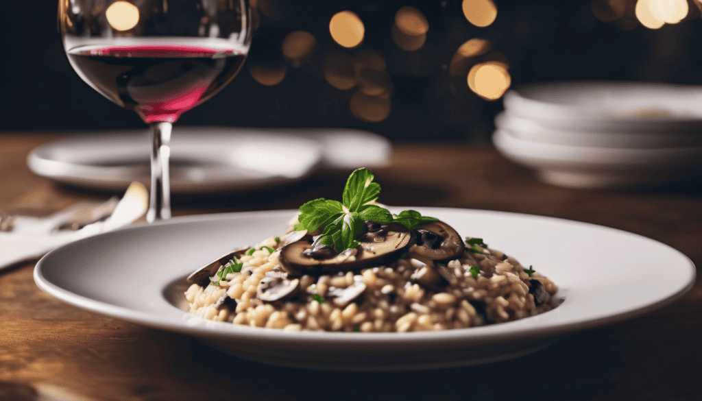 pinot noir with mushroom risotto