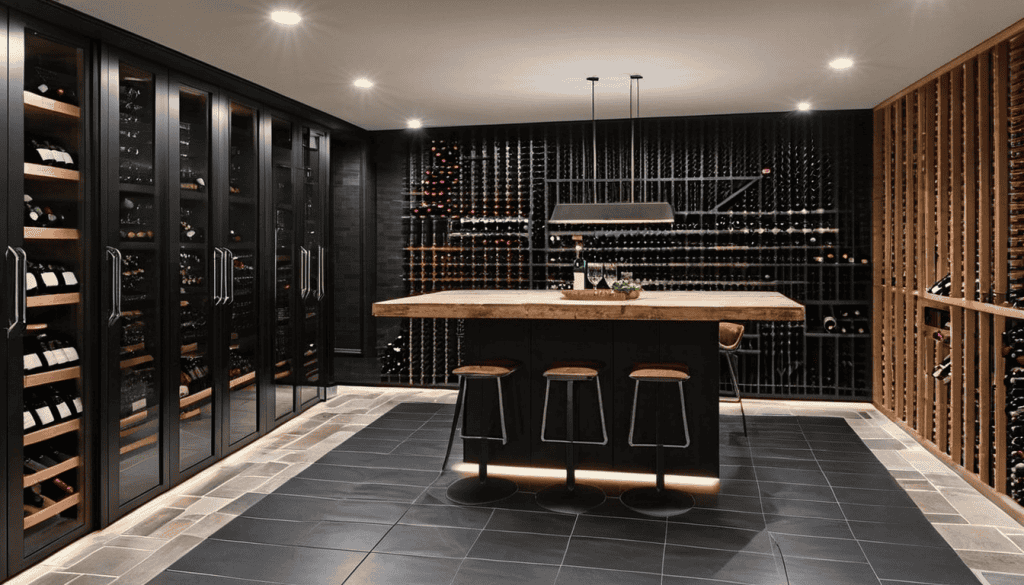 Wine Cellar with Natural Stone Flooring