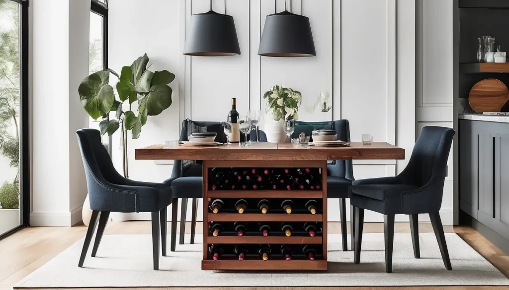 Dual-purpose Dining Table with with Wine Rack