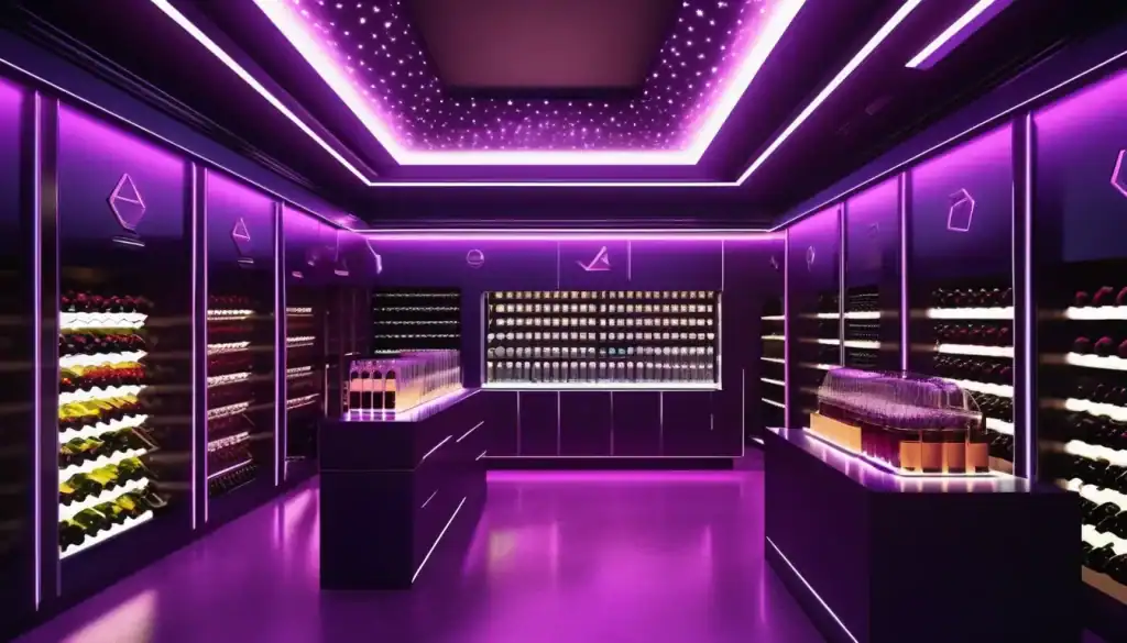 Wine Cellar with a Futuristic-Smart Lightning System