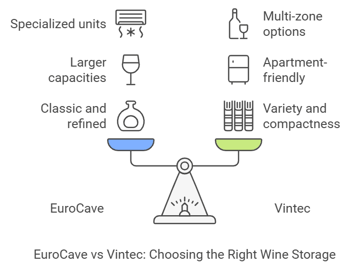 Comparison Eurocave vs. Vintec in the theme Eurocave vs. Vintec