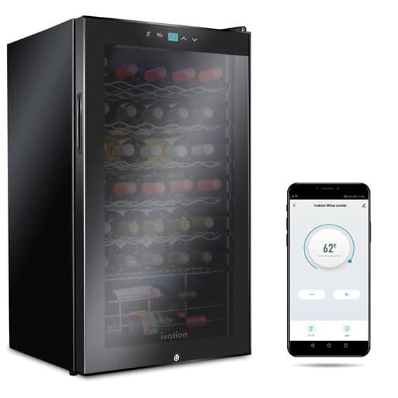 Ivation 34-Bottle Capacity-Wine-Cooler with Remote Control