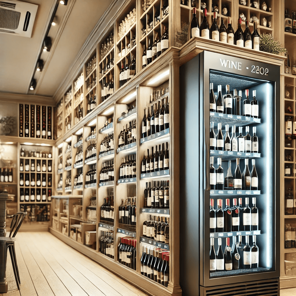 Small Retail Shop Wine Display and Storage in the theme retail wine storage solutions