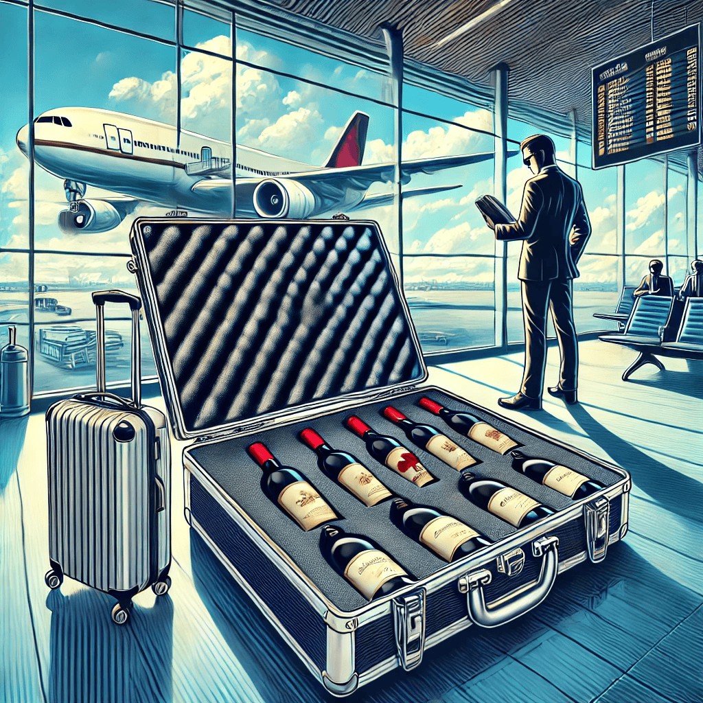 Wine Suitcase for air travel in the theme, durable wine travel accessories