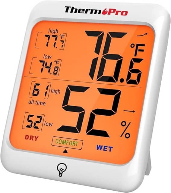 ThermoPro TP53 Digital Hygrometer Indoor Thermometer in the themes organize wine fridge,  wine aging factors and wine storage humidity