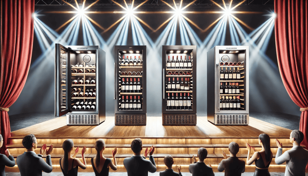 Various Wine Fridges displayed on stage in the theme upgrade wine fridge
