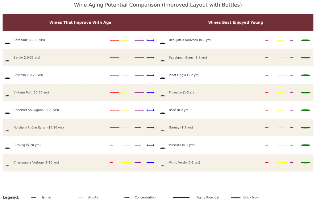 wine aging potential comparison in the theme wine storage myths