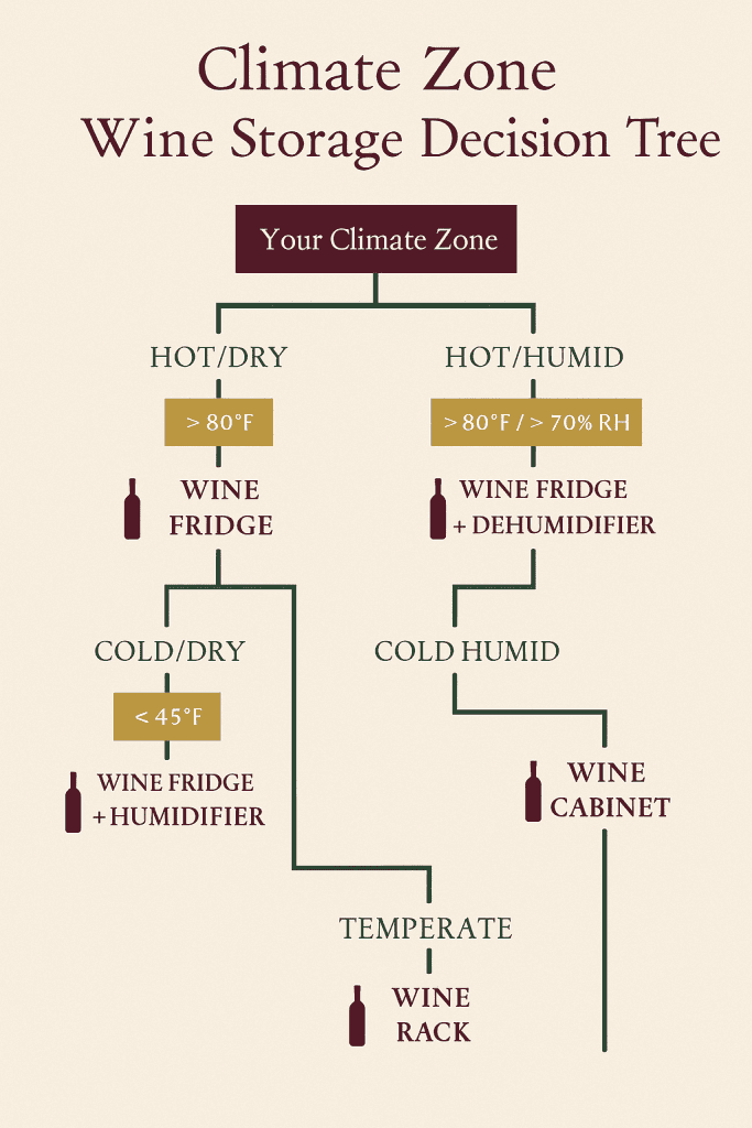 climate zone - temperature tree in the theme cellaring wine in different climates