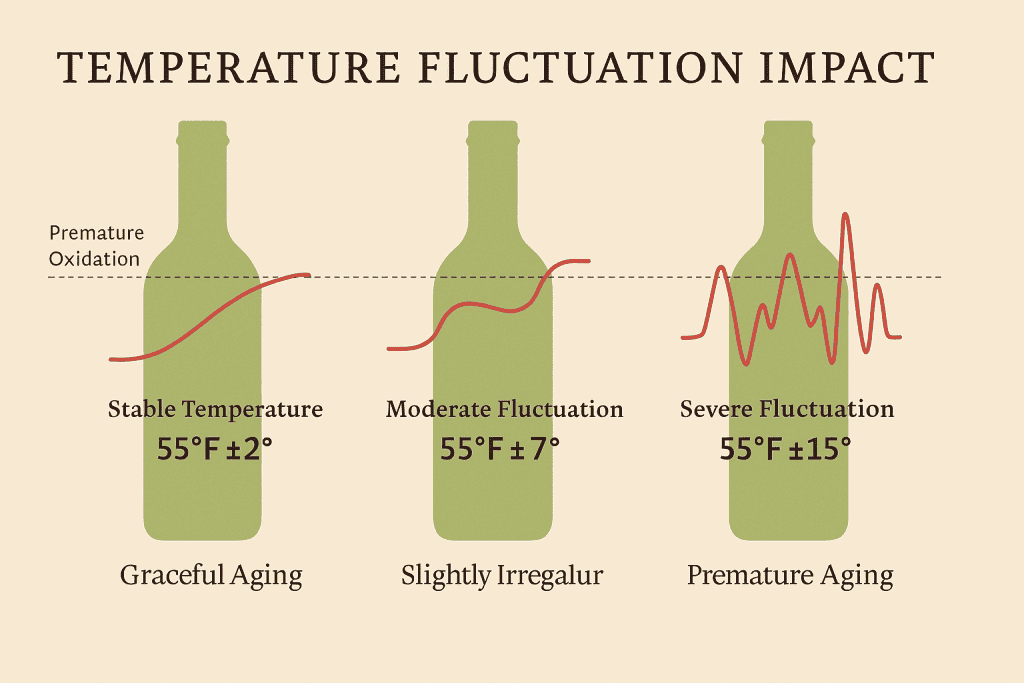 temperature fluctuation impact in the theme cellaring wine in different climates