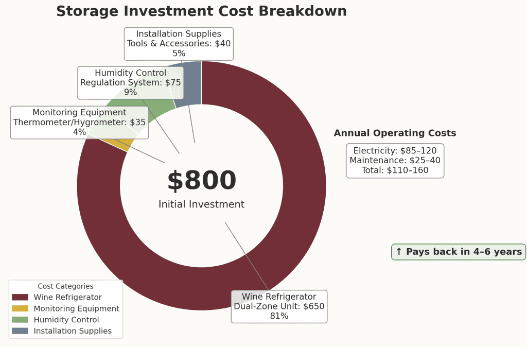 Storage Investment Cost Breakdown in the theme short term wine storage